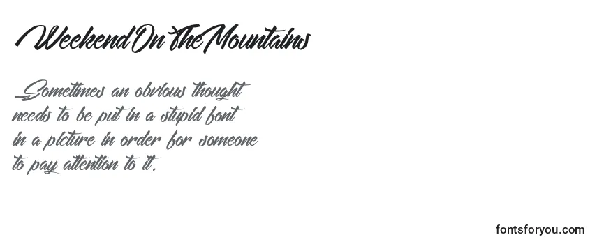 Review of the WeekendOnTheMountains Font