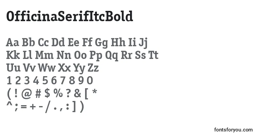 Schriftart OfficinaSerifItcBold – Alphabet, Zahlen, spezielle Symbole