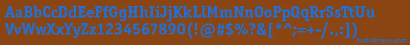 OfficinaSerifItcBold Font – Blue Fonts on Brown Background