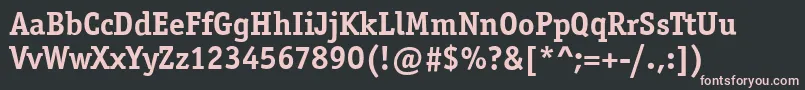 Czcionka OfficinaSerifItcBold – różowe czcionki na czarnym tle