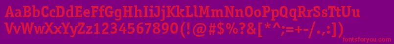 OfficinaSerifItcBold Font – Red Fonts on Purple Background