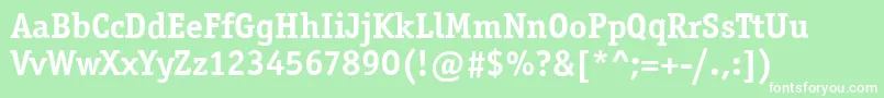 OfficinaSerifItcBold Font – White Fonts on Green Background