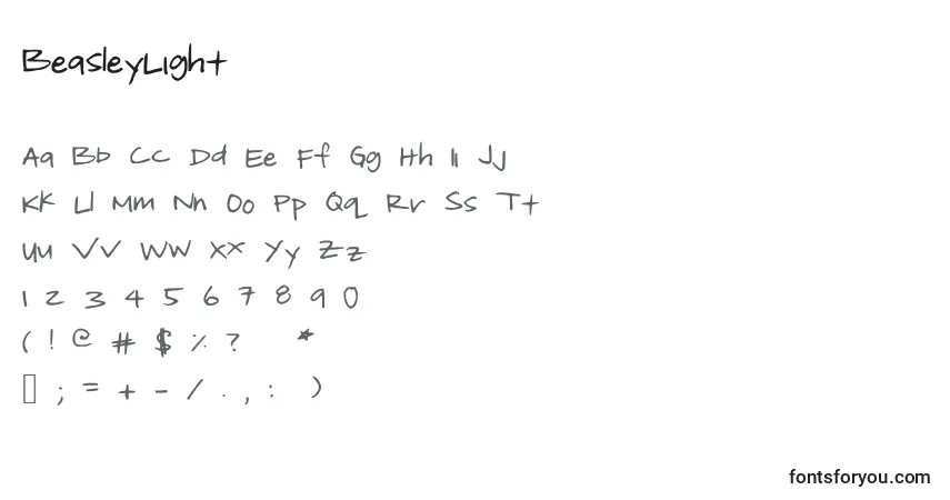 A fonte BeasleyLight – alfabeto, números, caracteres especiais