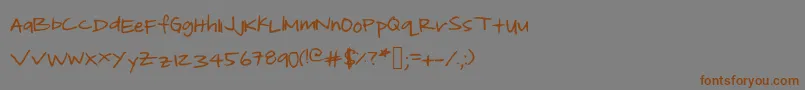 フォントBeasleyLight – 茶色の文字が灰色の背景にあります。