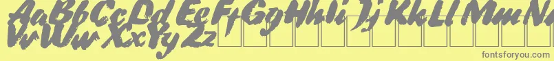 DsBroadbrush Font – Gray Fonts on Yellow Background