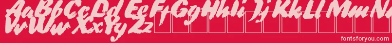 DsBroadbrush Font – Pink Fonts on Red Background