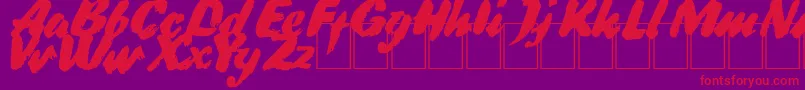 DsBroadbrush Font – Red Fonts on Purple Background