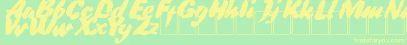 DsBroadbrush Font – Yellow Fonts on Green Background