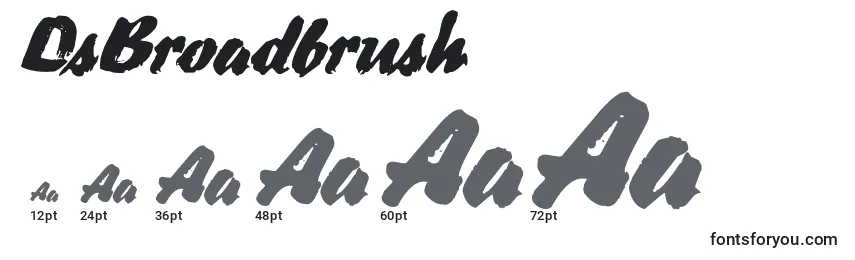 Размеры шрифта DsBroadbrush