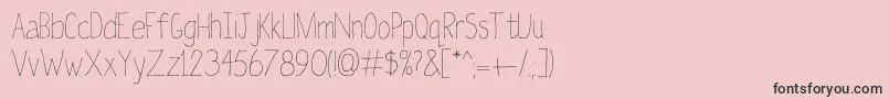 フォントLaterOn – ピンクの背景に黒い文字