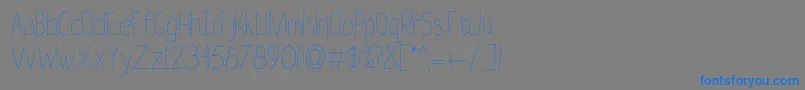 フォントLaterOn – 灰色の背景に青い文字