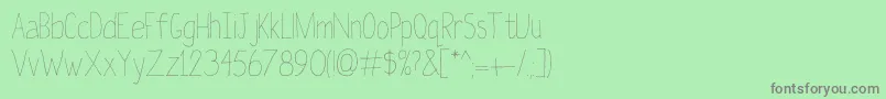 フォントLaterOn – 緑の背景に灰色の文字