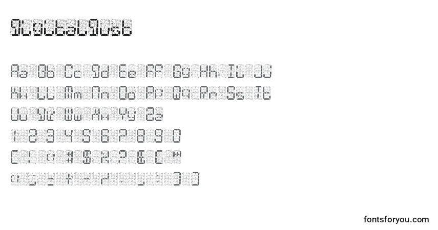 Czcionka DigitalDust – alfabet, cyfry, specjalne znaki