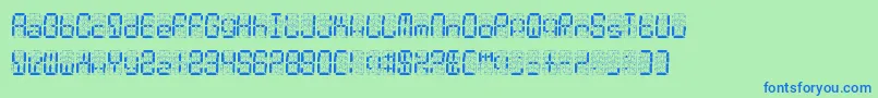 Czcionka DigitalDust – niebieskie czcionki na zielonym tle
