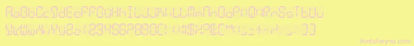 DigitalDust-fontti – vaaleanpunaiset fontit keltaisella taustalla