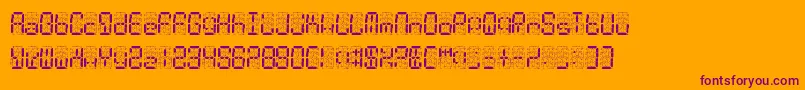 DigitalDust-fontti – violetit fontit oranssilla taustalla
