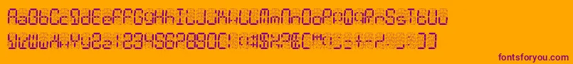 Czcionka DigitalDust – fioletowe czcionki na pomarańczowym tle