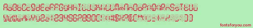 DigitalDust Font – Red Fonts on Green Background