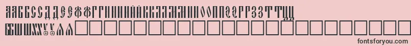 Slavjani-Schriftart – Schwarze Schriften auf rosa Hintergrund