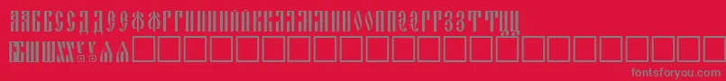 Slavjani Font – Gray Fonts on Red Background