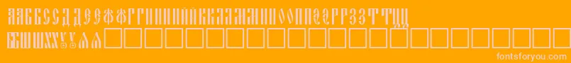 Slavjani Font – Pink Fonts on Orange Background