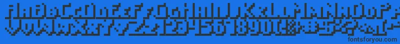 Easeofuseshadow Font – Black Fonts on Blue Background