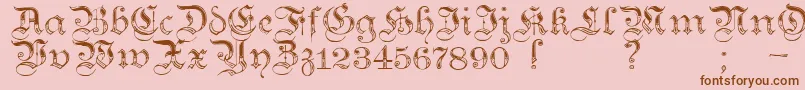 TeutonicNo4Demibold Font – Brown Fonts on Pink Background