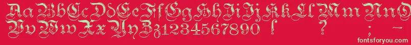 TeutonicNo4Demibold Font – Green Fonts on Red Background