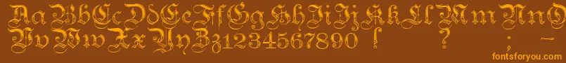 TeutonicNo4Demibold Font – Orange Fonts on Brown Background