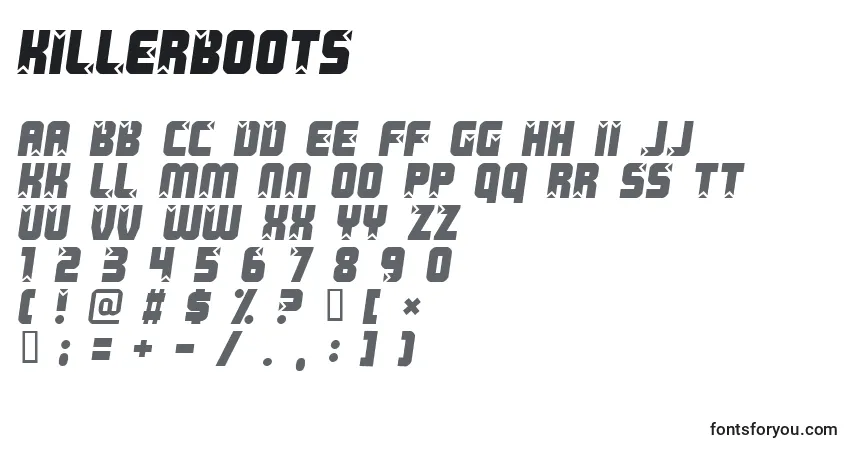 A fonte Killerboots – alfabeto, números, caracteres especiais
