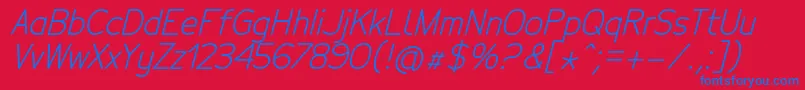 TecnicoRegularitalic Font – Blue Fonts on Red Background