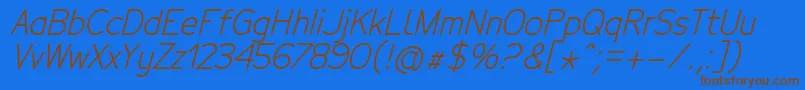 TecnicoRegularitalic Font – Brown Fonts on Blue Background