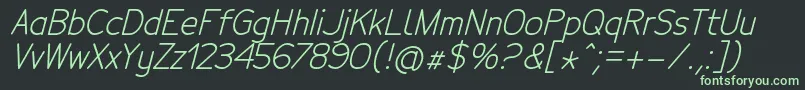 TecnicoRegularitalic Font – Green Fonts on Black Background