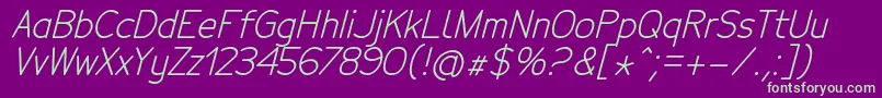 TecnicoRegularitalic Font – Green Fonts on Purple Background