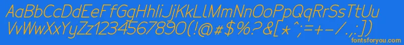 TecnicoRegularitalic-fontti – oranssit fontit sinisellä taustalla