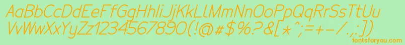 Шрифт TecnicoRegularitalic – оранжевые шрифты на зелёном фоне