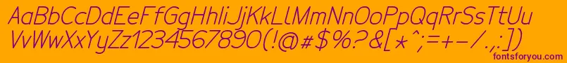 Police TecnicoRegularitalic – polices violettes sur fond orange