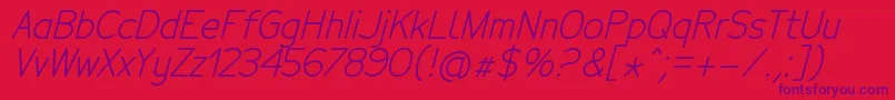 TecnicoRegularitalic Font – Purple Fonts on Red Background