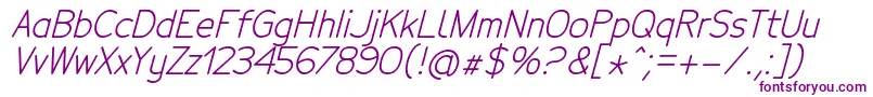 TecnicoRegularitalic-fontti – violetit fontit valkoisella taustalla