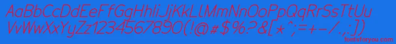 TecnicoRegularitalic Font – Red Fonts on Blue Background