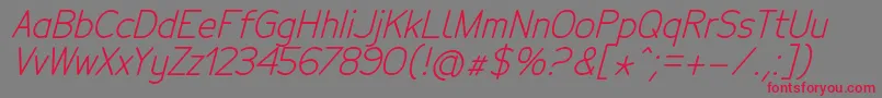 TecnicoRegularitalic Font – Red Fonts on Gray Background