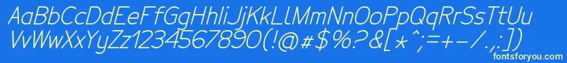 TecnicoRegularitalic Font – Yellow Fonts on Blue Background