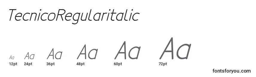 TecnicoRegularitalic Font Sizes