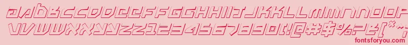 Police UnoEstado3DItalic – polices rouges sur fond rose