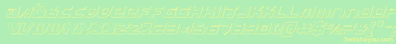 UnoEstado3DItalic Font – Yellow Fonts on Green Background