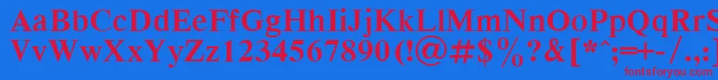 フォントRespect7 – 赤い文字の青い背景