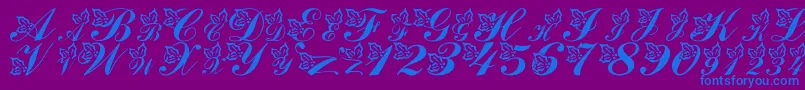 LmsHollyJollyChristmas Font – Blue Fonts on Purple Background