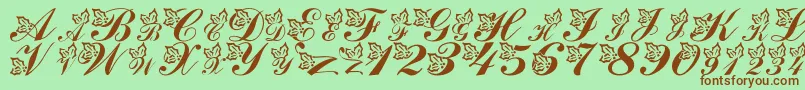 LmsHollyJollyChristmas Font – Brown Fonts on Green Background