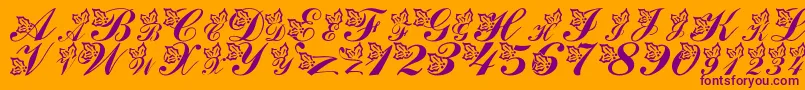 LmsHollyJollyChristmas Font – Purple Fonts on Orange Background