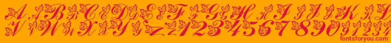 LmsHollyJollyChristmas Font – Red Fonts on Orange Background